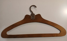 Vintage Wooden Flat Travel Hangers With Steel Folding Hinged Hook