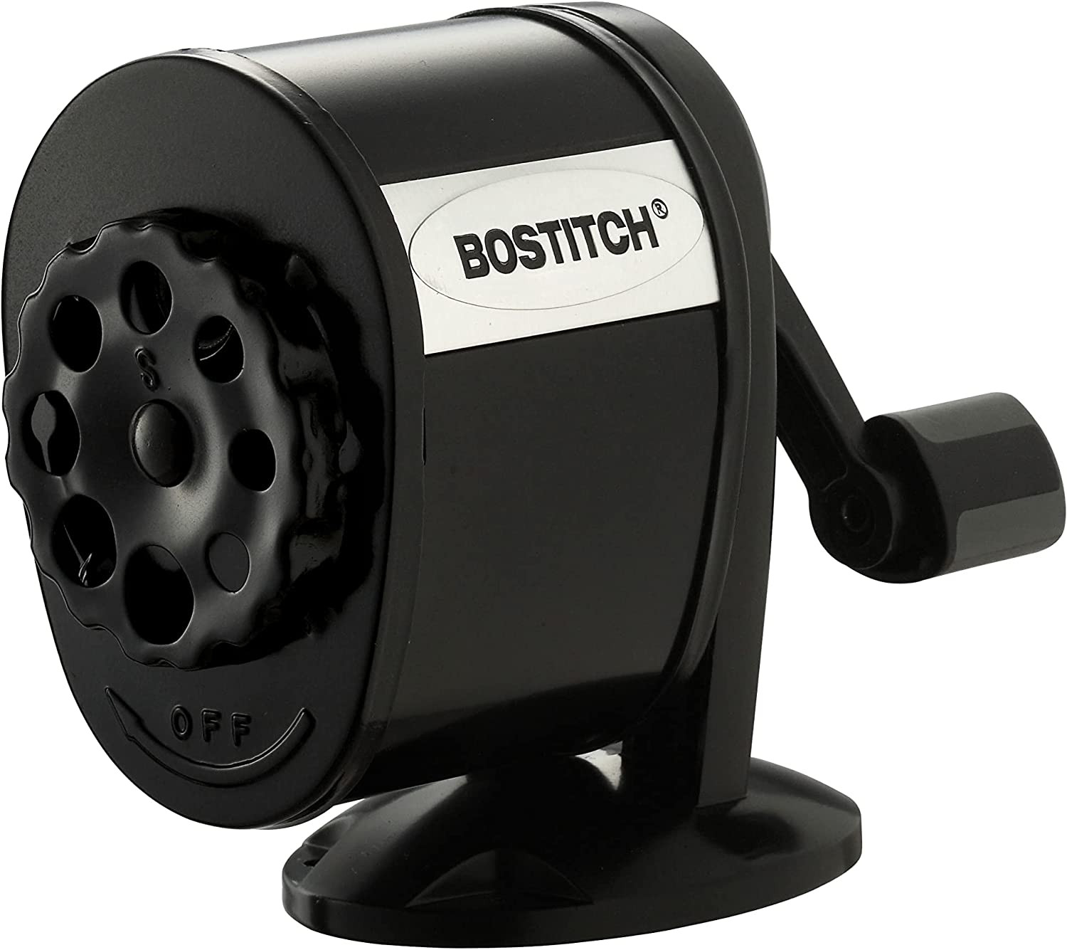 Bostitch Office Wall Mount Manual Pencil Sharpener, 8 Hole Dial, 6X Longer Cutte