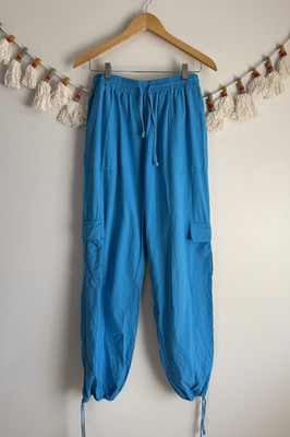 Skims Woven Cotton Cover Up Cargo Pant Baggy Turquoise Beachy Loungewear S