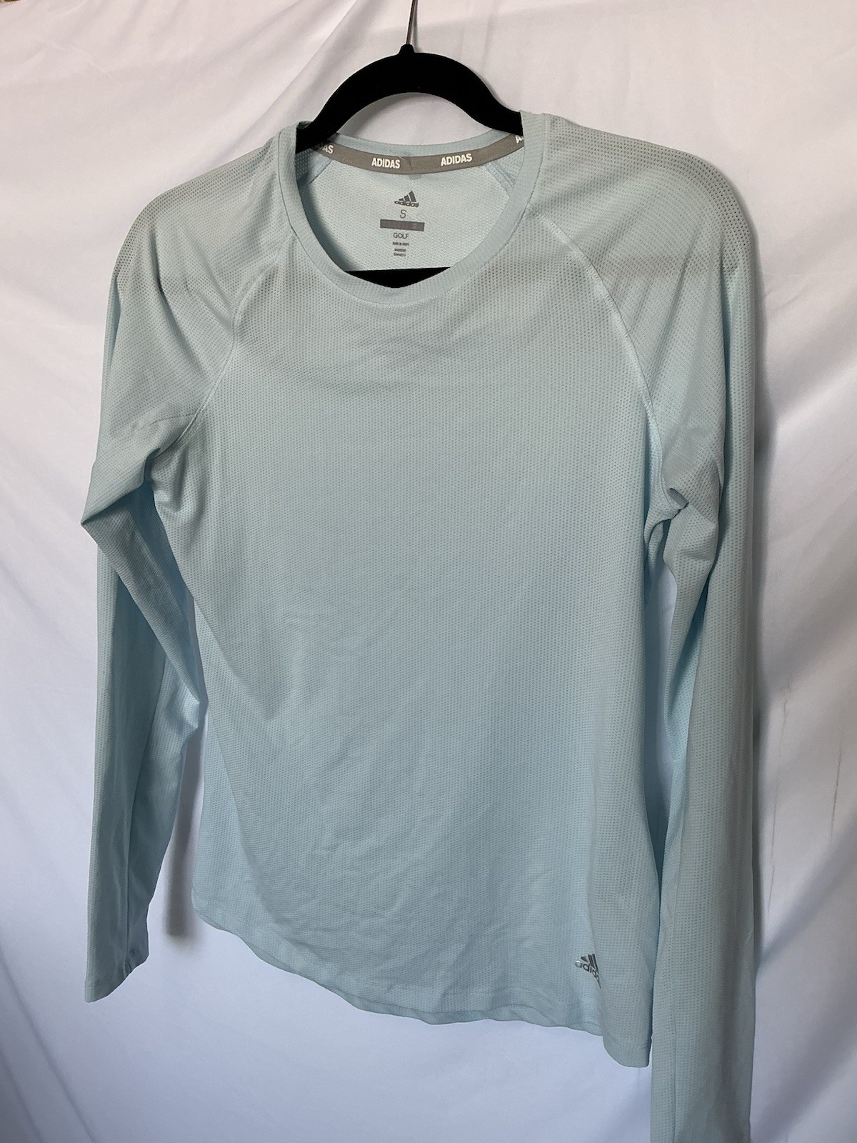 Adidas Golf Breathable Light Blue Athletic Long Sleeve Women's Size S