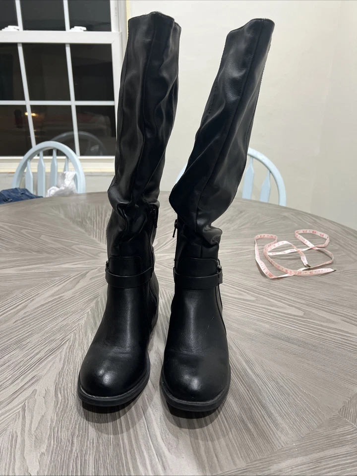 Apt 9 'Irene' Botas holgadas ecuestres hasta la rodilla negras para mujer talla 6 anchas Foto 2 de 4