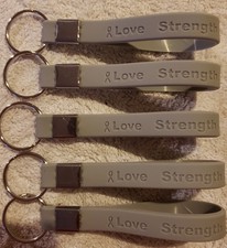 Love Strength Faith Hope Gray Silicone Keychain Lot of 5