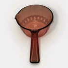 VTG Vision Corning Pyrex 1L Amber Glass Sauce Pan/Pot w/Pour Spout USA EX