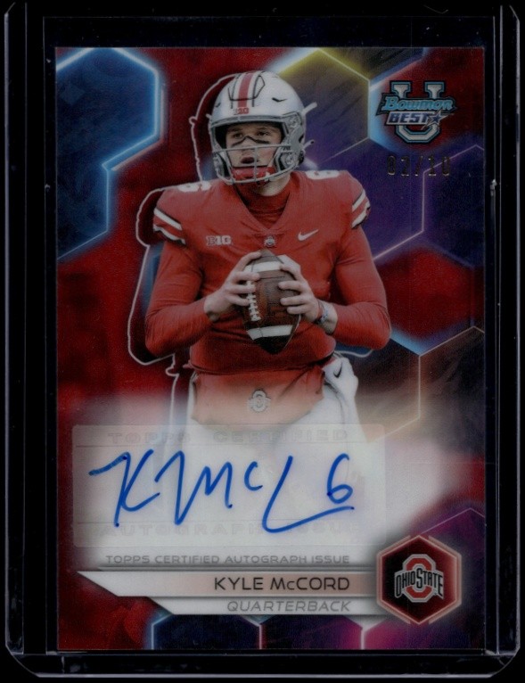 2023 Bowman's Best University Kyle McCord #BOA-KMC Red Refractor Auto /10