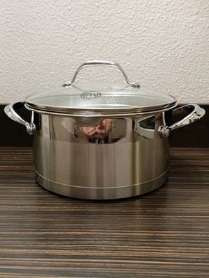  CLAD  3  QT SAUCE PAN / POT MASTER CHEF  ANODIZED + STAINLESS STEEL W/ STR LID.