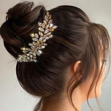 Gold Crystal Wedding Hair Vine, Bridal, Rhinestone, Headpiece, Hair, Women, Prom