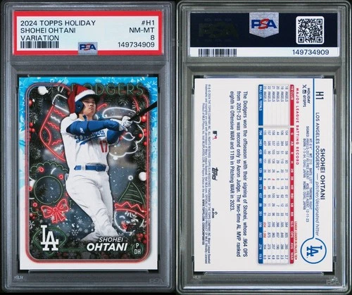 2024 Topps Holiday Holiday Variation Shohei Ohtani #H1 LA Dodgers PSA 8