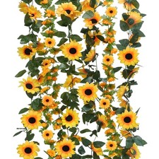 Zythrem 6 Pack Artificial Sunflower Garland 7.22ft Silk Spring Flower Garland...