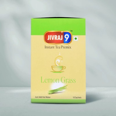 Jivraj 9 Lemongrass Tea | 10 Sachets Pack |Refreshing Herbal Blend Natural Aroma