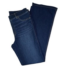 SPANX Flare Tummy Control Jeans Women Pull-On Dark Wash Size XL Inseam 34  
