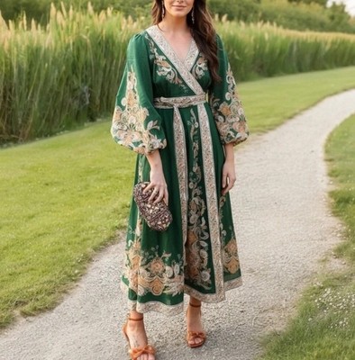 Zimmermann Devi Dress Size 4 / 16 AU / 12 US Midi Wrap Green Floral