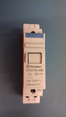 22.23.9.024.4000 Finder Hutschienen-Leistungsrelais, 24V Gleichstromspule, 20A Schaltstrom