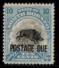 NORTH BORNEO GV SG D72, 10c black & turquoise-blue, LH MINT. Cat &pound;26.