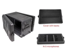 6U Rack Case Detachable Flight Case DJ Touring Road Case Microphone Case 10.2"D