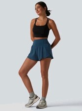 Halara Softly Zero Airy Super High Waisted Cool Touch Yoga Shorts Teal Stretc L