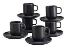 Creatable 25256 Serie Uno Black Espressotassen Set 12-tlg Geschirrset 6 Personen