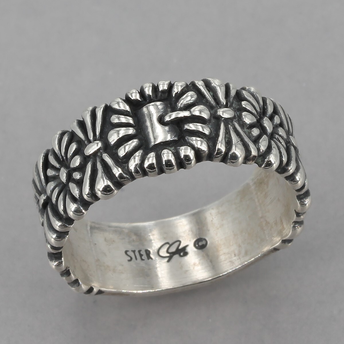 Silver concho belt rings Sterling Silver Concho Belt Ring • Handcrafted Navajo  main image 4