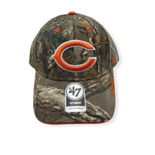 '47 Chicago Bears MVP Realtree Camo Frost Adjustable Strap Hat Dad Cap