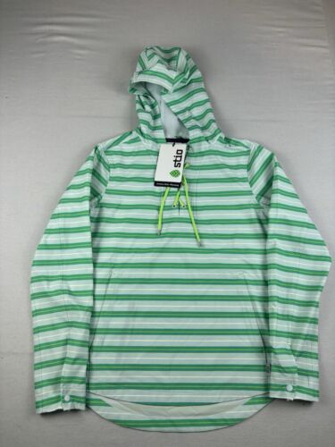 Stio CFS Sun Hoodie Womens Small Gray Green Striped Jacket UV Protection Hiking