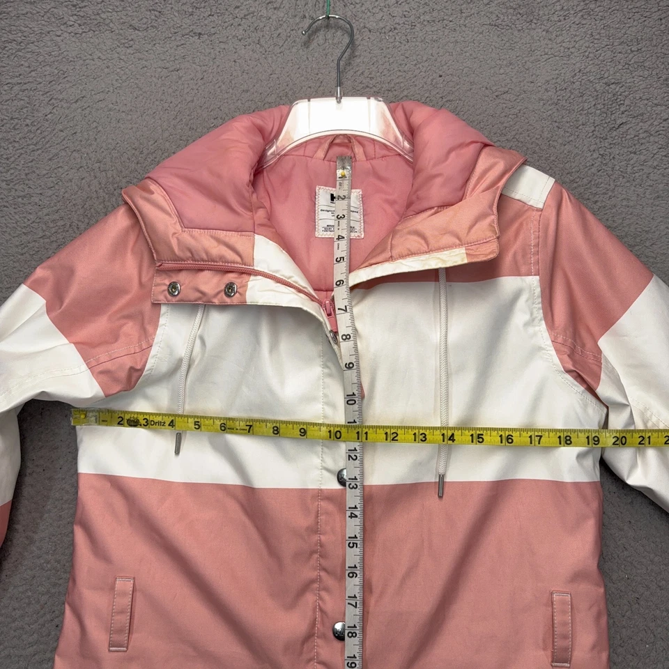 Helly Hansen Lyness Trench Jacket Womens Medium Pink White Striped Waterproof - Image 4 of 4