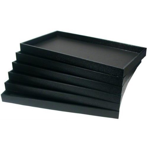 24 Jewelry Insert Trays Black Organizer 14 ¾ X 8 ¼" X 1" Storage Faux Leather