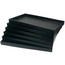 36 Jewelry Insert Trays Black Organizer 14 ¾ X 8 ¼" X 1" Storage Faux Leather