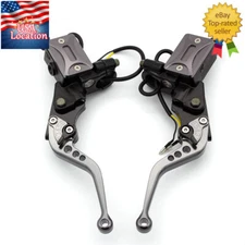 Universal 7/8" Reservoir Brake Clutch Lever Hydraulic Master Cylinder Dual Pump