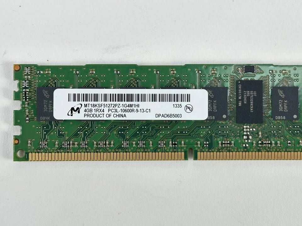Micron 72GB Lot of 18x 4GB 1Rx4 PC3L-10600R RDIMM ECC DDR3 1333 MHz RAM Memory - Image 3 of 3