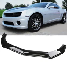 FOR 10-13 Chevy Camaro SS Gloss Black Front Bumper Lip Spoiler Diffuser Body Kit