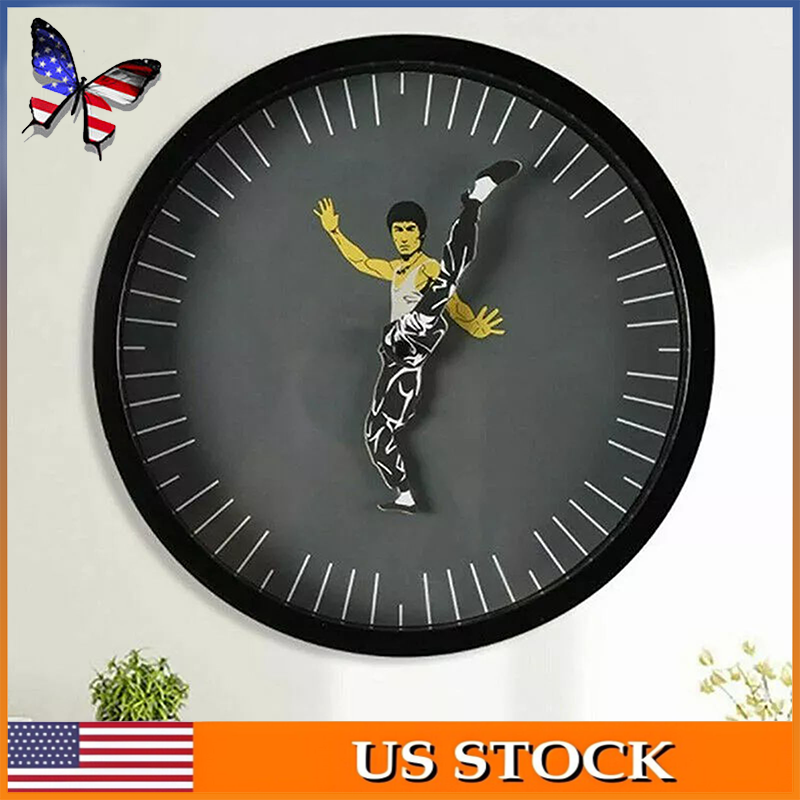 Bruce Lee Wall Clock Chinese Kung Fu Wall Clock Modern Look Clock Decor For Home