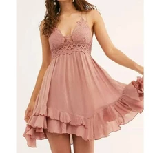 Free People Adella Slip Dress, Rose Size S