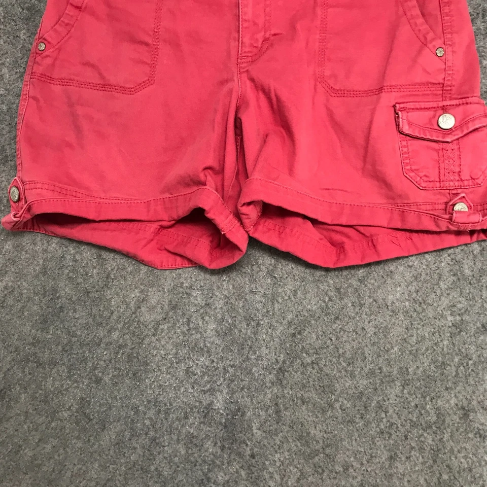 Gloria Vanderbilt Shorts Womens Size 6 Red Weathered Broken In Hadley Cuffed — 第 4/4 张图片