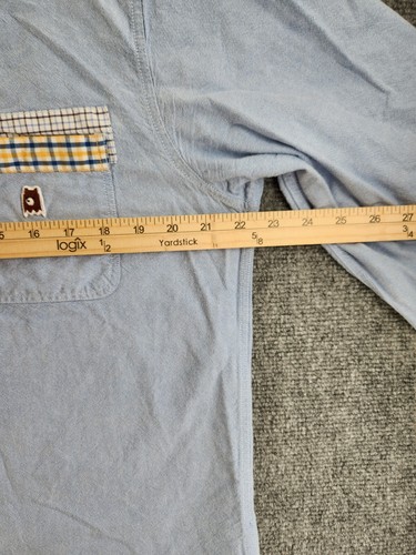 Fubu OCBD Oxford Shirt Blue Pocket Logo 2XL Long Sleeve Button Up Shirt Adult - Picture 6 of 16