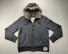 American Eagle Wmn's Small Charcoal Full Zip Long Sleeve Hoodie "New"