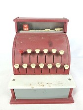 Vintage TOM THUMB Red Metal Cash Register Cinderella Mfg. 1950s Toy 7B 3A