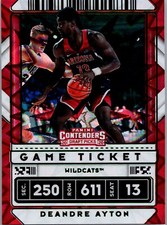 2020 Panini Contenders Draft Picks #21 Deandre Ayton Game Ticket Green Explosion