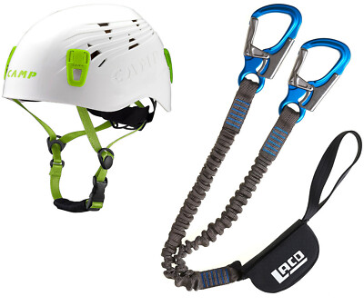 Klettersteigset LACD Pro Evo blue + Kletter-Helm Camp Titan white