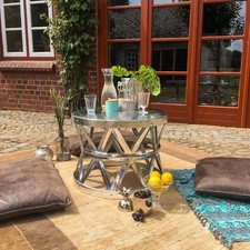 Lotushome Couchtisch Coffee Table Aluminium silber D:60 cm H:45 cm