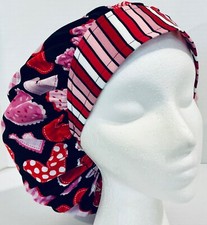 Valentine  s Day Print Size Large Medical Bouffant Scrub Cap Surgery Hat