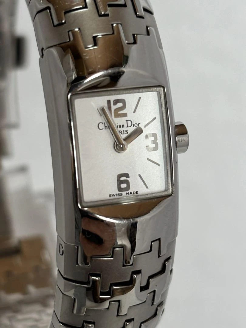 Montre Christian Dior argent et blanc fonctionne authentique montre femme
