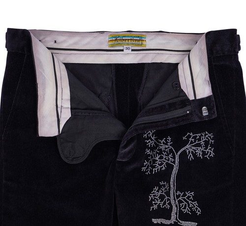 Libertine Pant Black Velvet Shorts Tree of Life Diamantes 30 - Picture 7 of 7