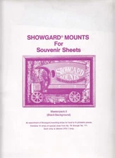 Showgard Stamp Mounts Souvenir Sheet Strip Set Lot MPKII 15 Sizes 76 - 171 Black