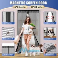 Magnetic Door Screen Heavy Duty Hands-Free Mosquito Mesh Anti Bugs Fly Curtain
