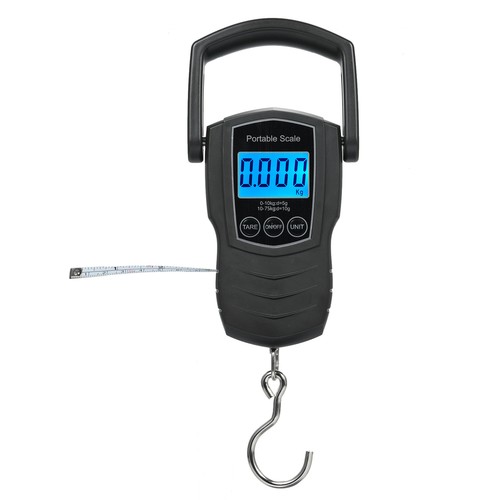 Flintronic Digital Luggage & Fishing Scale - 75kg/165lb Capacity With Backlit LCD & Built-in Tape Measure-1159713