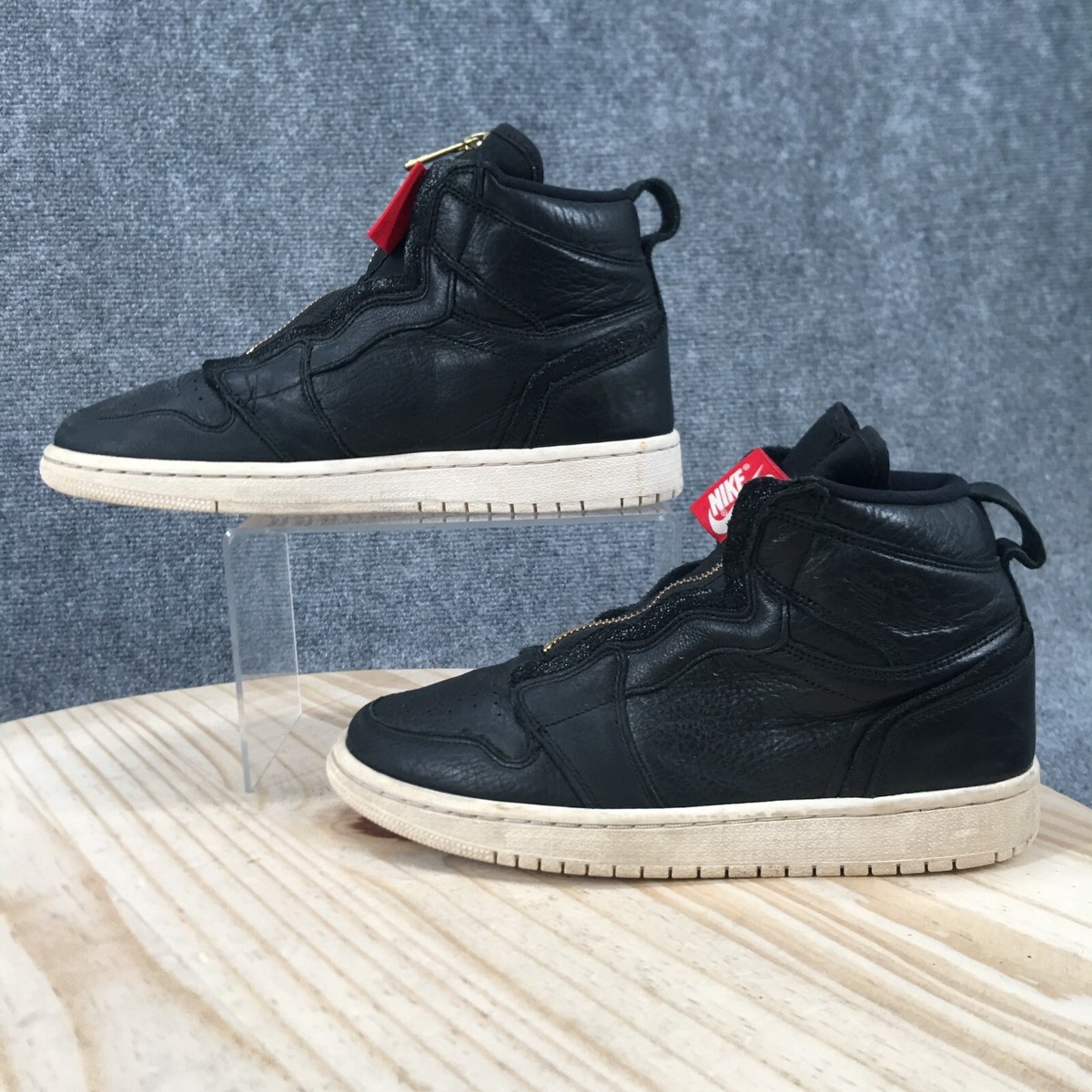 Nike Shoes Womens 8 Jordan 1 Retro High Zip Sneakers Black