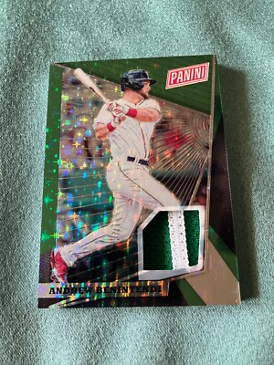 2018 Andrew Benintendi Game Used Panini Promotional card from National Card Show
