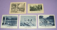 5 ANCIENS CHROMOS VIGNETTES PHOTOS MADAGASCAR OCÉANIE COLONIES AFRIQUE CHASSE 