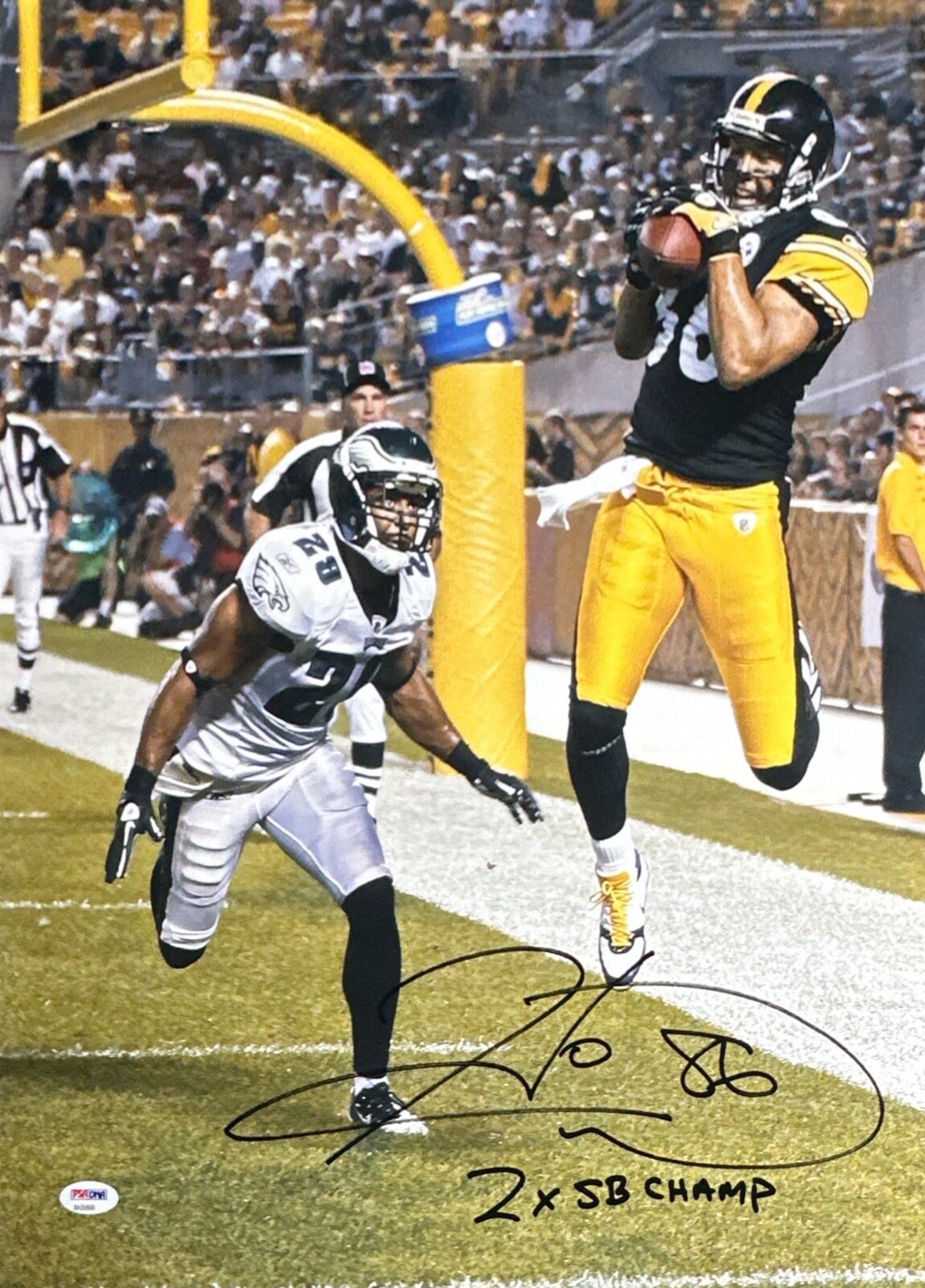 Hines Ward Autographed Signed Pittsburgh Steelers 16x20 Photo '2x SB Champs' PSA 8A55668 
