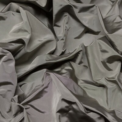 Iridescent Platinum Gray 100% Silk Taffeta Fabric, 54'' W, By The Yard (TS-7051D)