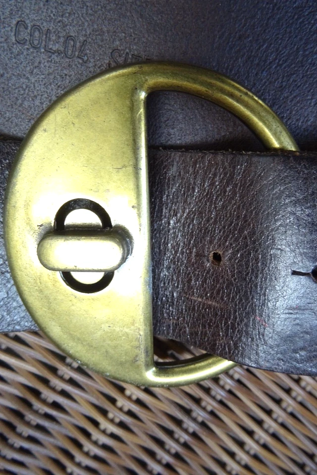 DIESEL Gürtel starkes Echtleder Buckle rund Vollmessing schwer 90 cm unisex TOP - Bild 4 von 4